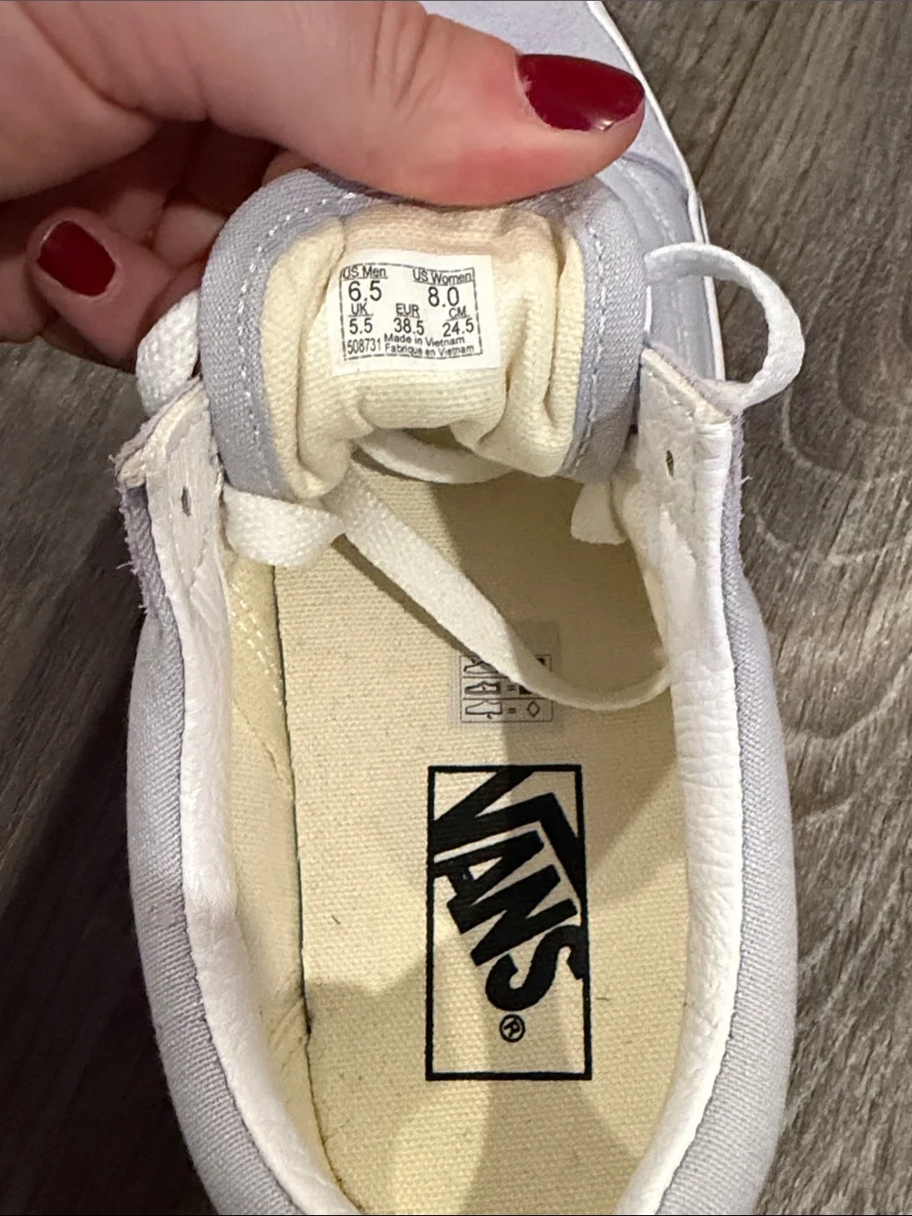 Vans worn once